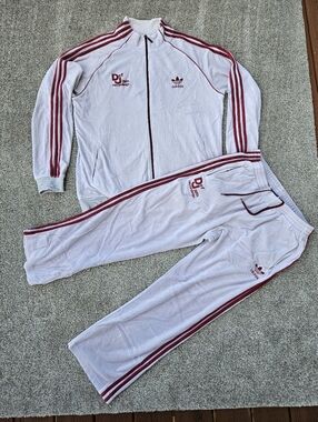 RARE Adidas x Def Jam Recordings Velour Tracksuit Set Gray Red Men's Size Large
